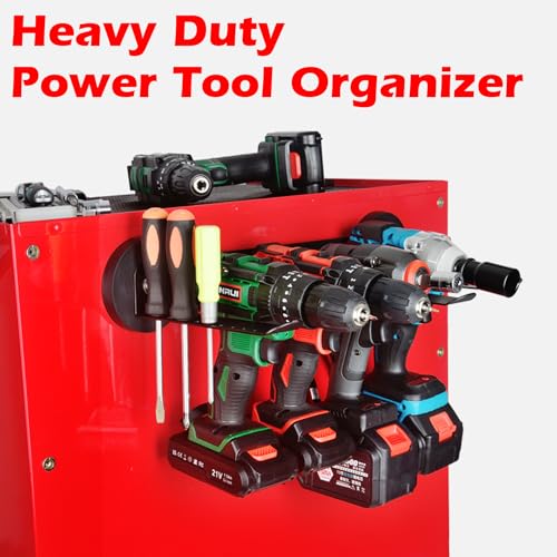 MUTUACTOR Power Tool Organizers and Storage Garage Drill Drivers Shelves Magnetic Mount 4 Slots,Heavy Duty Magnetic Racks and Shelving Utility Storage Holder for Garage Warehouse - style: Power Tool Organizer 4 Slots