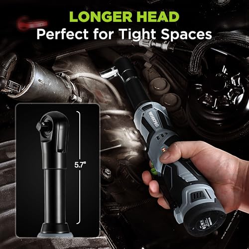 WORKPRO 12V 40 Ft-lbs Power Ratchet Wrench Kit with 10-Piece Socket Accessory Set, 1-Hour Fast Charger, 2.0Ah Lithium-Ion Batteries