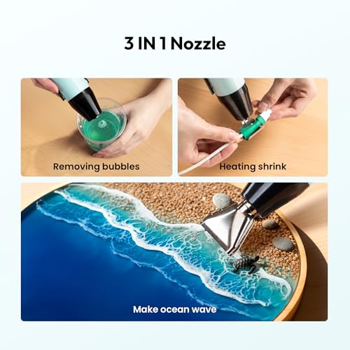 Resiners Heat Gun for Crafting, 350W Mini Heat Gun for Resin Bubbles