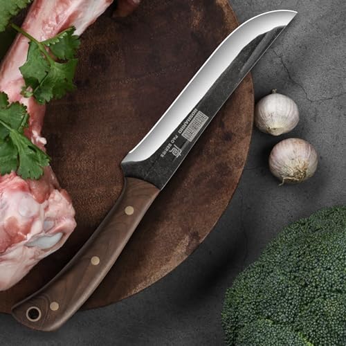 HOSHANHO Butcher Knife Set 3PCS, Sharp Fillet & Utility & Paring Knife Set | Hand Forged Kitchen Knife Set, Upgraded High Carbon Stainless Steel Meat Cutting for Home, Outdoor, Gift for Men - size: 6.7"