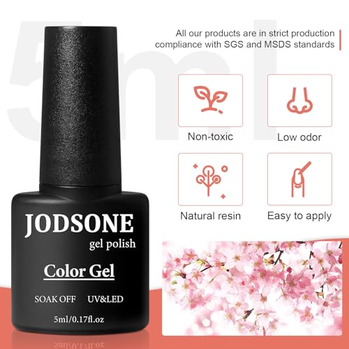 JODSONE Gel Nail Polish Kit with U V Light 32 Colors with Base Coat Matte Glitter Top Coat Gel Nail Set Manicure Salon Tools - color: rainbow candy a01
