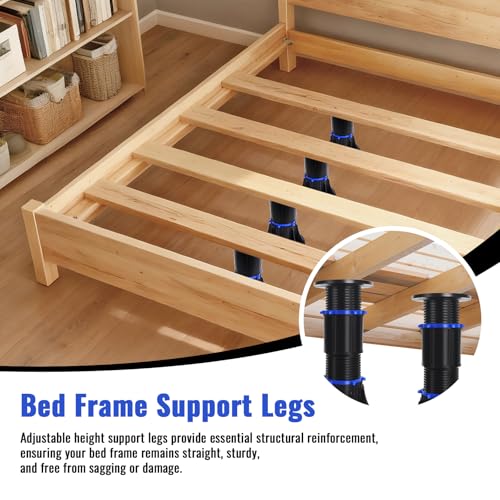 YHK 4PCS Adjustable Height Bed Support Legs 8.4-13.5 inch, Bed Frame Support Legs for Bed Slat, Bed Support Reinforcement Parts Bed Frame Support Replacement - size: 4PCS