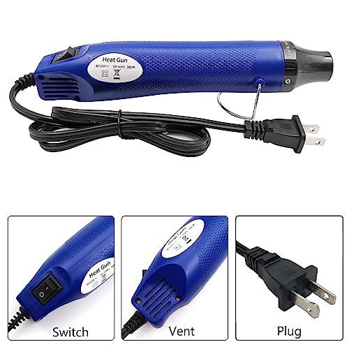 Heat Gun, Mini Hot Air Gun for DIY Crafts Portable Heat Air Gun Tool for Embossing Shrink Wrapping Drying Paint - color: Blue
