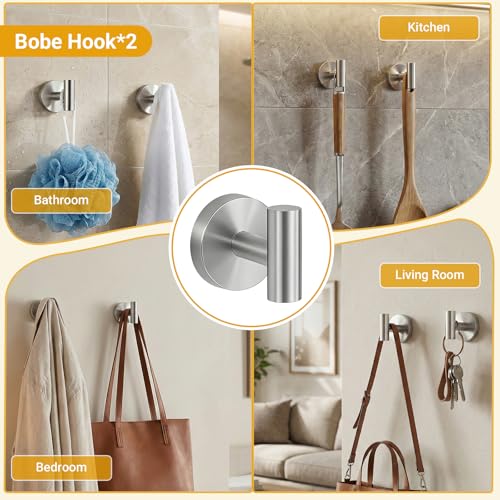 5 Piece Bathroom Towel Bar Set - SUS304 Stainless Steel Brushed Nickel Bath Towel Holder, 16 Inch Towel Racks for Bathroom Wall Mounted, Bathroom Hardware Accessories Set - color: C-24 Brushed Nickel