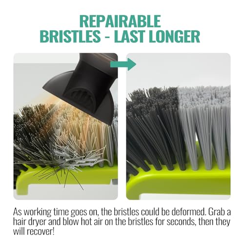 18" Pool Brush Head - Scrub Brush, Curved Ends, Fits Φ1.25” Poles - color: Dark Gray & Gray
