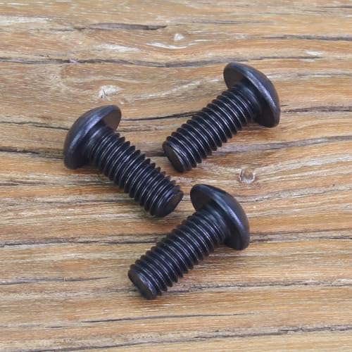 55 Pieces M5 x 12mm Button Head Socket Cap Screws, Thread Pitch 0.8mm, Sutemribor M5 Black Screws, 10.9 Grade Alloy Steel, Black Oxide Finish, Fully Threaded - size: M5 x 12mm, style: Button Head