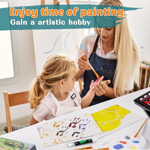 koseibal Acrylic Paint Set for Kids & Adults, Art Supplies Kit with Canvas - color: 18 Acrylic Paints + Canvas