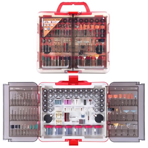 476 PCS Rotary Tool Accessories Kit, 1/8-in Shank Rotary Tool Kit, Universal Fitment for Easy Polishing, Sanding, Cutting, Drilling, Engraving, Sharpening, Grinding with Portable Storage Case - size: 476 Pcs