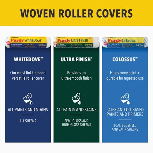 Purdy White Dove 6-1/2 in. x 1/4 in. Jumbo Mini Woven Fabric Roller Cover (2-Pack) - 1 Each - color: 6.5 inch Jumbo Mini Replacement, size: 6-1/2 in. x 1/4 in., style: Pack of 2