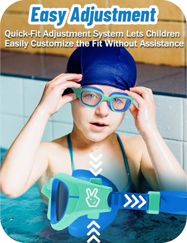 Vvinca Kids Swim Goggles, Swimming Goggles for Kids 3-14 Anti-Fog UV Protection No Leak Pool Glasses for Boys Girls - color: 11- Blue& Black