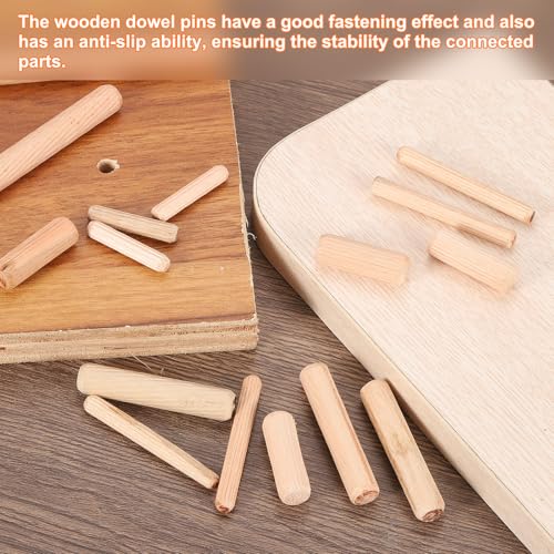 uxcell 100Pcs 1/5" x 2-3/8" Wooden Dowel Pins, Wood Dowels Rods, Furniture Woodworking Grooved Fluted Pin, Wooden Dowels Fluted for Craft, DIY Projects - size: 1/5" x 2-3/8"