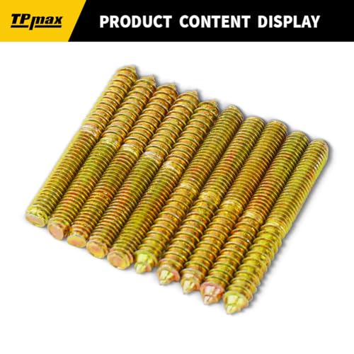 TPmax 10 Pack 5/16-18 x 3 Inch Hanger Bolts Double Headed Bolts Self-Tapping Screw Hanger Bolts for Furniture (5/16-18" x 3") - size: 5/16-18" x 3"