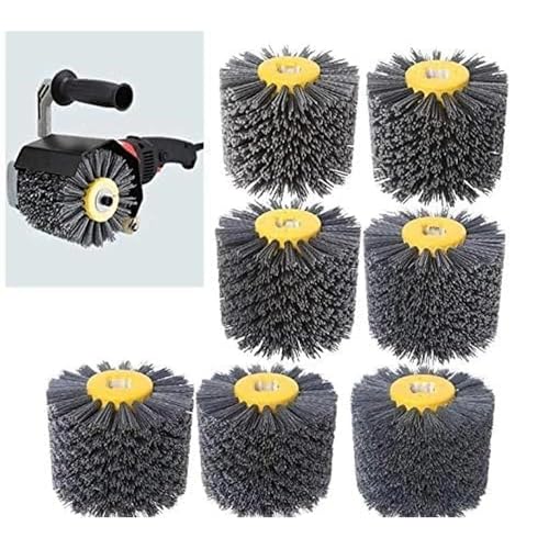 SIGNI New Abrasive Wire Drawing Wheel Drum Burnishing Polishing Brush for Wooden Furniture Floor Polishing 120X100mm 180 Grit 1pack - size: 180 Grit, Black