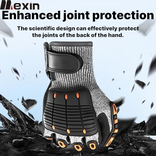 Tekware TPR Impact Work Gloves, Anti-Slip Grip, Adjustable Wrist for Construction, Mechanic and Outdoor Work - size: X-Large