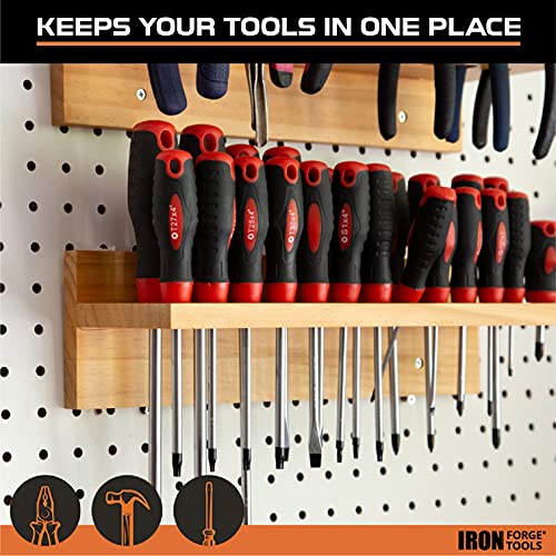 Iron Forge Tools Screwdriver Organizer, Hammer Holder & Pliers Rack, Wall - style: Wood