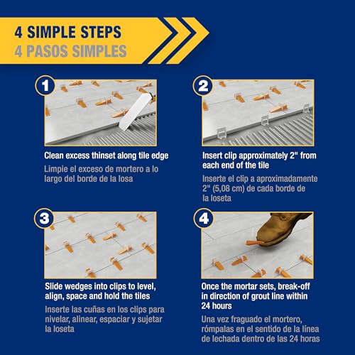 QEP 99778 LASH XL Tile Leveling System Clips for 1/8" Grout, Red (2,000-pack)