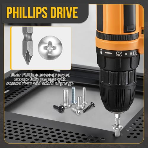 DTGN 1/4"-20 Pan Head Machine Bolts Assortment Kit 304 100pcs | Phillips Pan Head Bolt Assortment Kit with Wrench,304 Stainless Steel,Fastener For Machinery Furniture - size: 1/4"-20