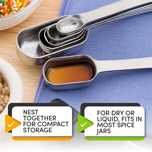 Spring Chef Nesting Stainless Steel Measuring Spoons Set of 7 with Leveler