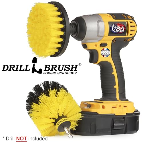 Bathroom Cleaning Brushes - Tile Cleaning Brush - Bathroom Power Scrubber - color: Yellow