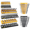 GRENPRO 8-Piece Professional Tool Organizer Set: 6-Piece Magnetic Socket Organizer & 2-Piece Wrench Holders for 1/4", 3/8", 1/2" Drive SAE & Metric Sockets and Wrenches | Saves Space & Easy Access