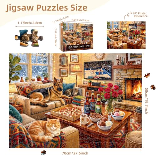Cozy Living Room Puzzles for Adults 1000 Pieces - color: Cozy Retreat
