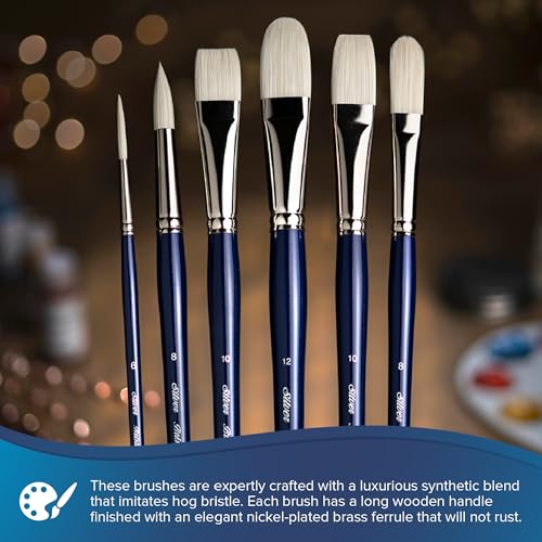 Silver Brush Limited Bristlon Cat's Tongues & Filberts Oil Brush Set, 4pc - color: Cat's Tongues & Filberts, size: 4 count
