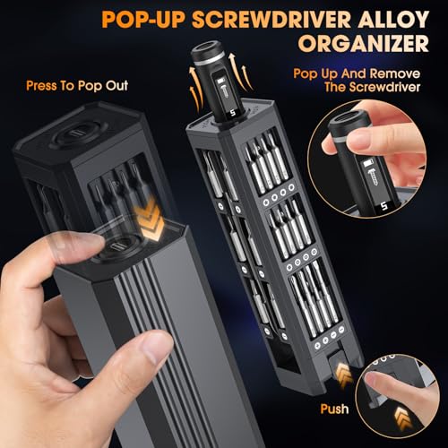 TanSon Mini Electric Screwdriver, Cordless Small Precision Screwdriver Set - color: 50 Black