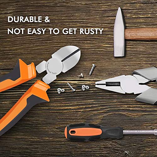 6" Wire Cutters Heavy Duty Diagonal Pliers for Cutting Wires Craft - color: 6 Inches - Orange Handle - Diagonal Cutters