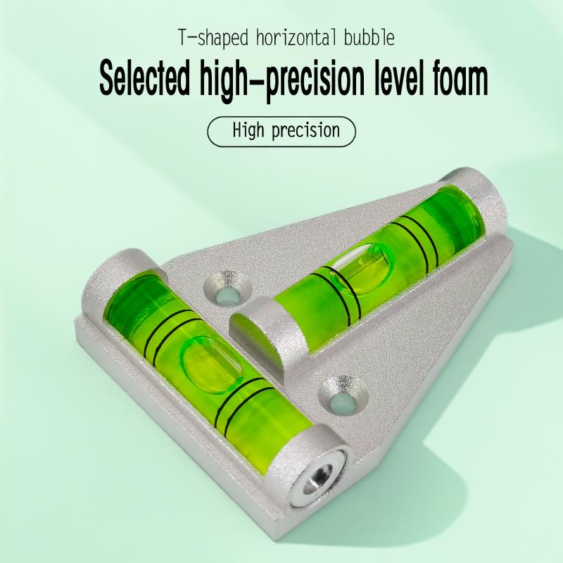 T-Shaped Spirit Level, Aluminum Alloy, 58mm x 24.5mm, with Dual Bubble Vials and Magnetic Base (58mm)