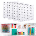 4Pcs Peg Board, Pegboard Wall Organizer Panels, White Pegboard Wall Mount - size: White Peg Board- 4Pcs