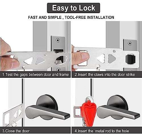 Portable Door Lock,2 Pack Heavy Duty Hotel Travel Door Lock for Additional Safety and Privacy for Hotel,Apartment, Home, Bedroom, School and Prevent Unauthorized Entry