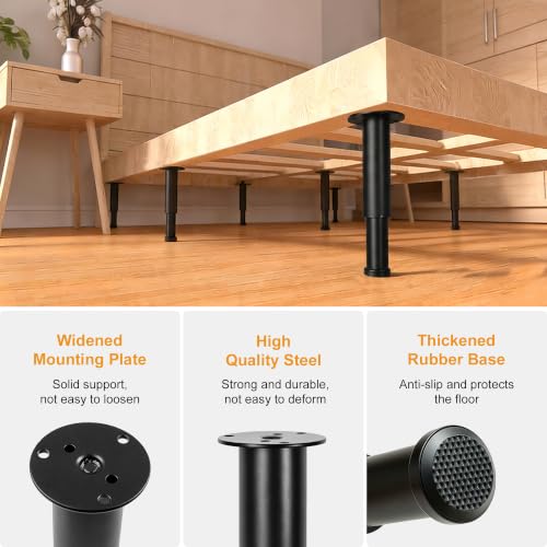 4.72-7.09 Inch Black Adjustable Height Couch Furniture Legs 4 Pcs - size: 4.72-7.09 inch (4 Pcs)