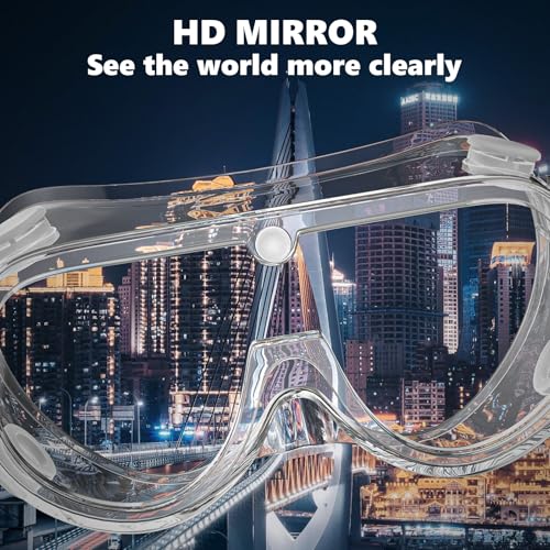 Super More Anti-Fog Protective Safety Goggles Clear Lens Wide-Vision - color: Transparent