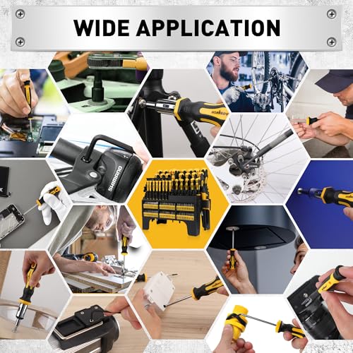 HORUSDY 140-Piece Magnetic Screwdriver Set with Plastic Racking, Includes SAE & Metric Hex Keys, Precision Screwdriver and Magnetizer Demagnetizer DIY Tools for Men Tools Gift - style: 140-Piece Magnetic Screwdriver Set with Plastic Racking
