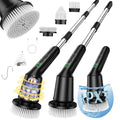 Electric Spin Scrubber for Bathroom, Shower Scrubber with Long Handle - color: Dark, size: 3 Brush Heads