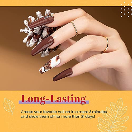 Beetles Gel Nail Polish Set, Caramel Swirl Gel Polish 6 Colors - color: A - Mixed Finishes | Caramel Swirl
