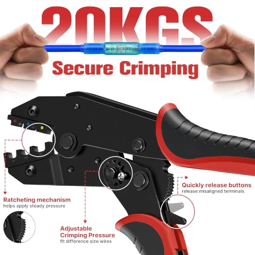 Kuject Wire Stripper Crimping Tool for Heat Shrink Connectors