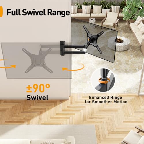 Perlegear Long Arm TV Wall Mount for 26–70 inch TVs up to 100 lbs - size: Fits 26-70'' TVs / Max 400x400mm