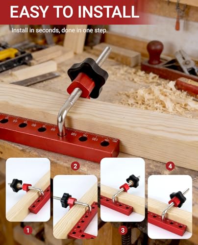 Corner Clamps for Woodworking, Corner Clamp, 4pcs 90 Degree Clamps, 5.5" Aluminum Alloy Right Angle Clamping with Storage Case for Frame, Drawer, Cabinets, for Dad.
