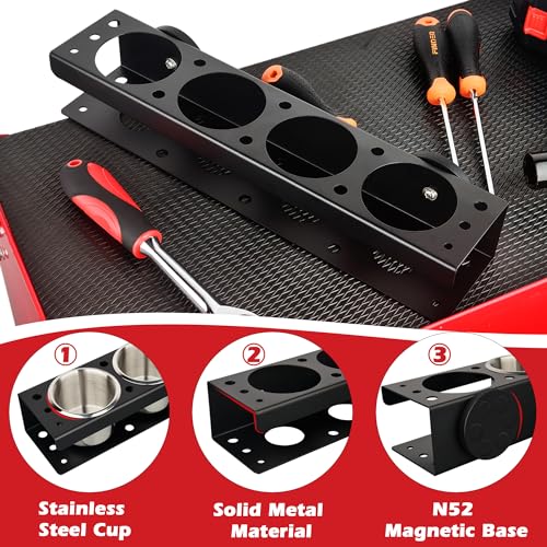 ULIBERMAGNET Power Tool Organizer Rack,Magnetic Spray Can Holder,Wall Mount Metal Tool Rack with Screwdriver,Cordless Drill,Screw,Nail Storage,Utility Rack for Warehouse,Garage,Toolbox - style: Magnetic Power Tool Organizer with Parts Cup