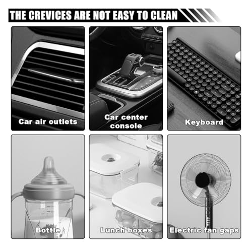 JOYCOURT 3 in 1 Cup Lid Cleaning Brush Set, Multifunctional Bottle Gap Crevice Cleaner Brush, Portable Cup Mouth Scrubber Tools for Bottle Tight Spaces (6PCS) - size: 6PCS