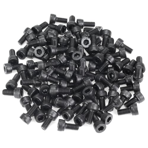 105 Pieces M4 x 8mm Socket Head Cap Screws, Thread Pitch 0.7mm, Sutemribor M4 Black Screws, 12.9 Grade Alloy Steel, Black Oxide Finish, Fully Threaded - size: M4 x 8mm, style: Socket Head
