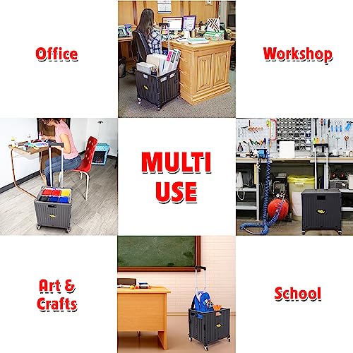 dbest Products Quik Cart Stair Climber Collapsible Rolling Crate - Black - color: Black, style: Stair Climber