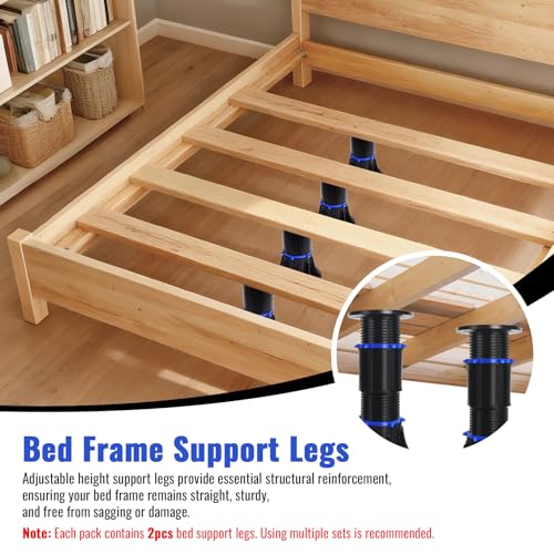YHK 2PCS Adjustable Height Bed Support Legs 8.4-13.5inch, Bed Frame Support Legs for Bed Slat, Bed Support Reinforcement Parts Bed Frame Support Replacement - size: 2PCS