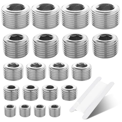 20Pcs Stainless Steel Pipe Socket Plugs,1/8" 1/4" 3/8" 1/2" 3/4" - size: Socket Plug