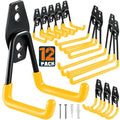 HUPBIPY 12 Pack Garage Hooks Heavy Duty, Wall Mount Ladder Hooks - color: 12 Pack Yellow