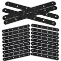 20Pack Straight Brackets Black, 6.5Inch 160MM Mending Plate Metal Brackets for Brace, Heavy Duty Joining Plates for Wood Fence Bookcase Cabinet, Straight Brace Repairing Mending Plates - size: 6.3 Inch (20 Pack)