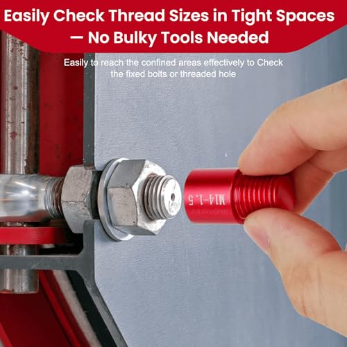Thread Checker, 66pcs Nut and Bolt Thread Checker, 33 Inch & 33 Metric Box Set Thread Gauge, Thread Checker Standard and Metric Suitable for Size Checker of Bolts or Nuts in Narrow Areas - size: 66 Thread Checker