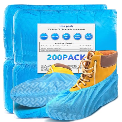 Shoe Covers Disposable,Extra Large 200 Pack, Non-Slip Indoor - color: Blue Set -200pack
