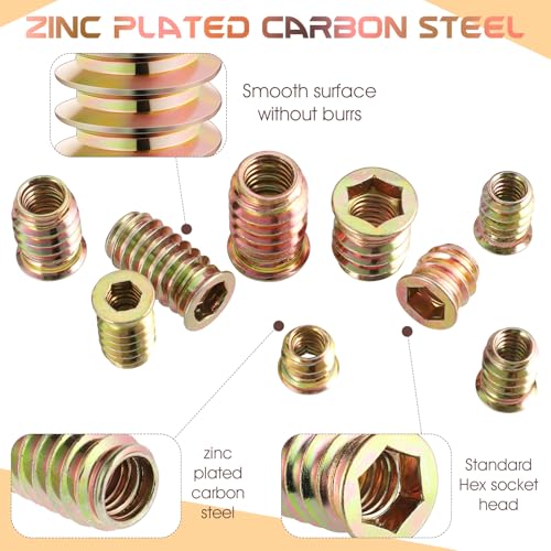 191 Pcs Threaded Inserts for Wood with Hex Wrench, 10 Sizes